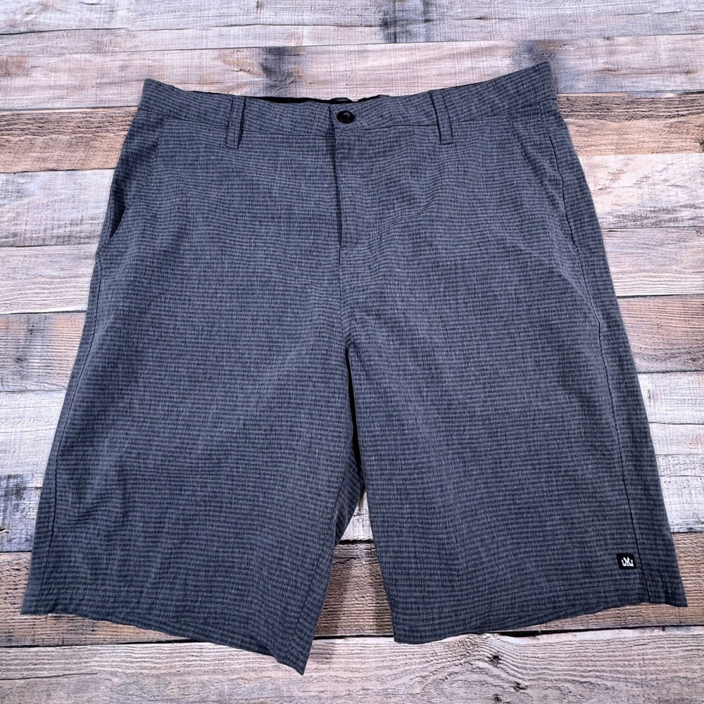 Micros Mens Hybrid Shorts Gray Heather Quick Dry Board Skate Shorts Size 32